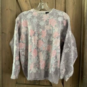 Vintage Britches Great
Outdoors Floral Angora Wool Blend Sweater Womens Sz S